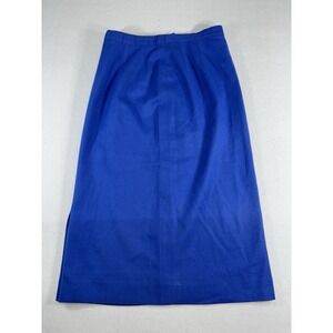 Vintage Pendleton Wool Midi Skirt Blue High Waist Pencil A-Line Made in USA 8